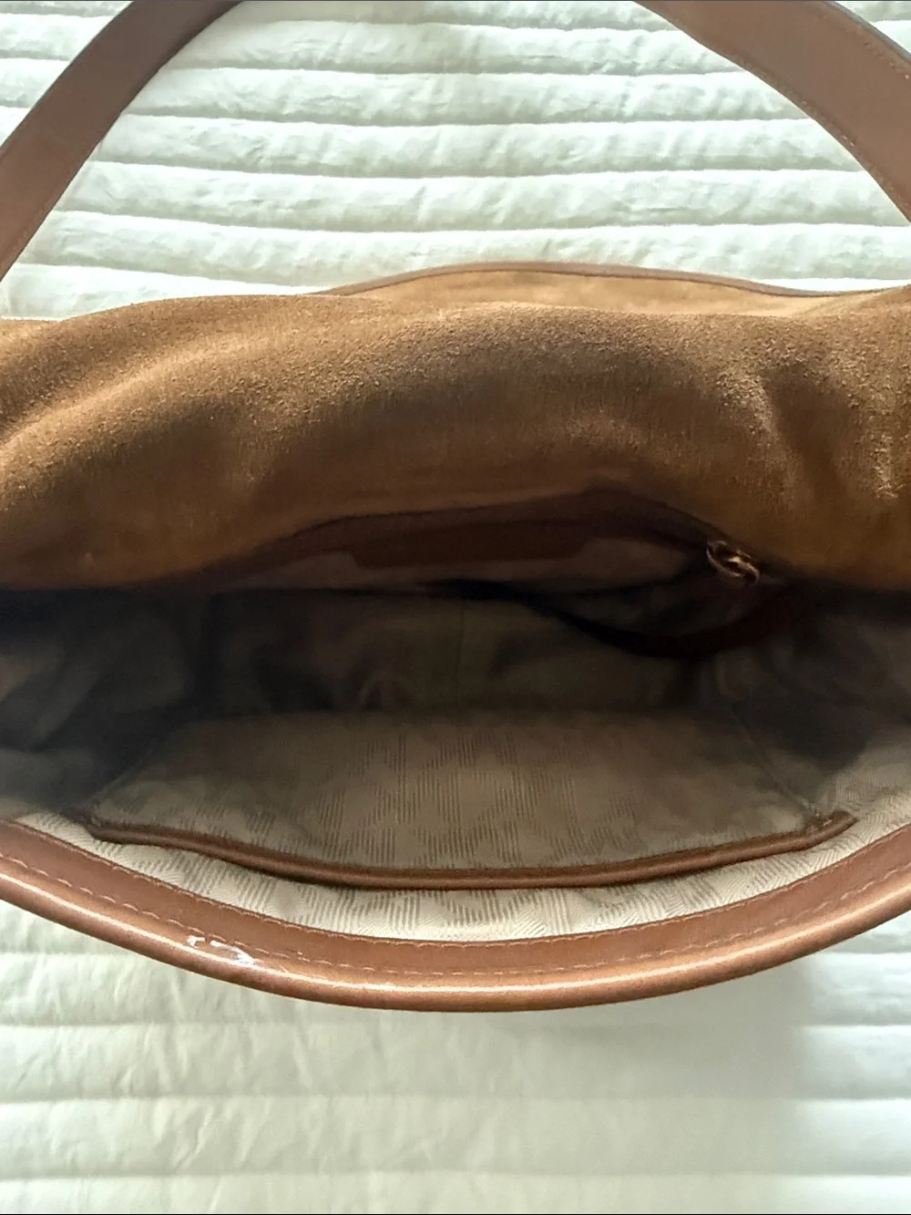MICHAEL Michael Kors Brown Suede & Leather Crossbody Saddle Bag